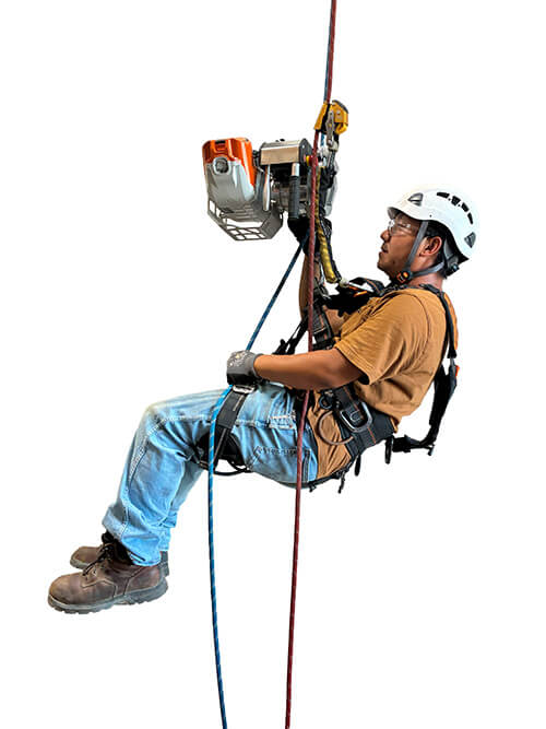 2 Hoist w_Person in Harness_outlined Hoist with person in harness